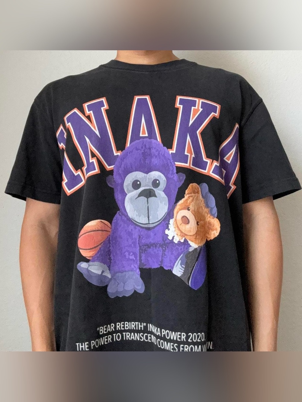 Inaka Power Bear Rebirth Exclusive Graphics Black Tee Shirt
